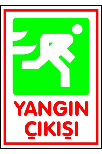 Yangın Çıkışı (SAĞ) Kendinden Yapışkanlı Etiket 17,5 X 25 Cm