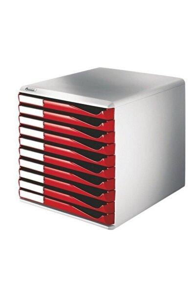 Leitz EVRAK RAFI 10 ÇEKMECELİ L-5281 KIRMIZI