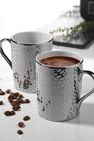 Kütahya Porselen Kütahya Poselen Forest 2-Piece Mug Glass Platinum 10927