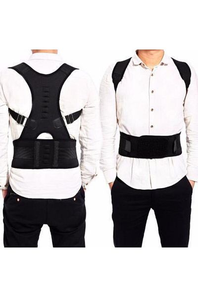 ZEYZEN Unisex Black Kyphosis Corset Scoliosis Corset Magnetic Orthopedic Corset for Upright Posture