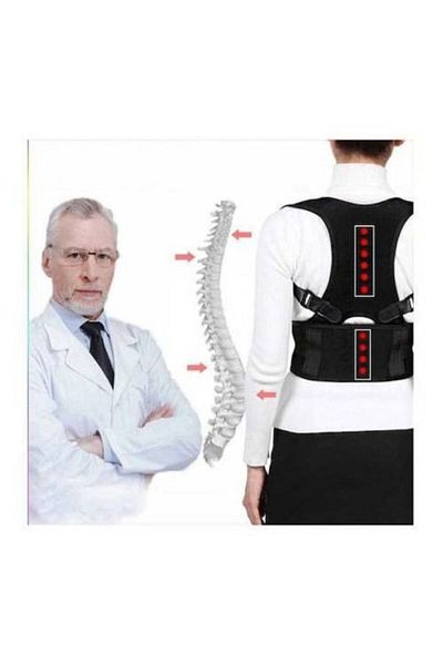 ZEYZEN Unisex Black Kyphosis Corset Scoliosis Corset Magnetic Orthopedic Corset for Upright Posture