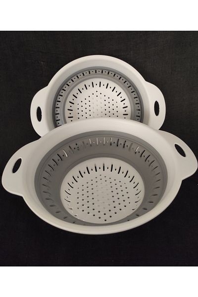 Akay Collapsible 2 Pieces Round Practical Kitchen Strainer