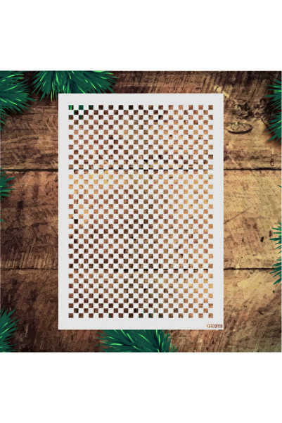 STENCİLTASARIM Stencil Tasarım Ge089 Dama Deseni Boyama Şablonu - Dekoratif Duvar Ve Eşya Boyama Şablonları