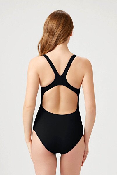 Kom Black Fixed Strap Women's Swimsuit