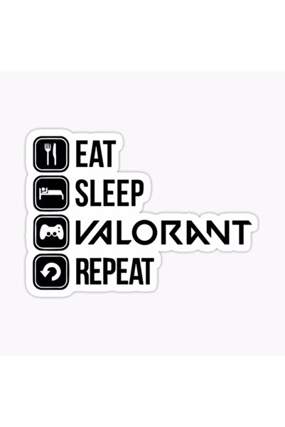 Genel Markalar Eat Sleep Valorant Repeat Defter Ajanda Planner Laptop Sticker...