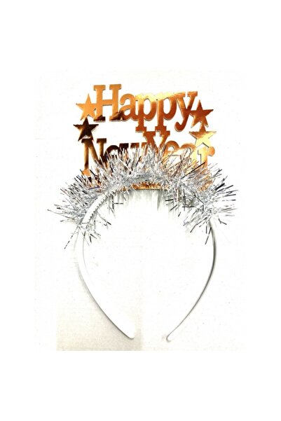 PARTİADA Yılbaşı Tacı Simli Happy New Year Bronz