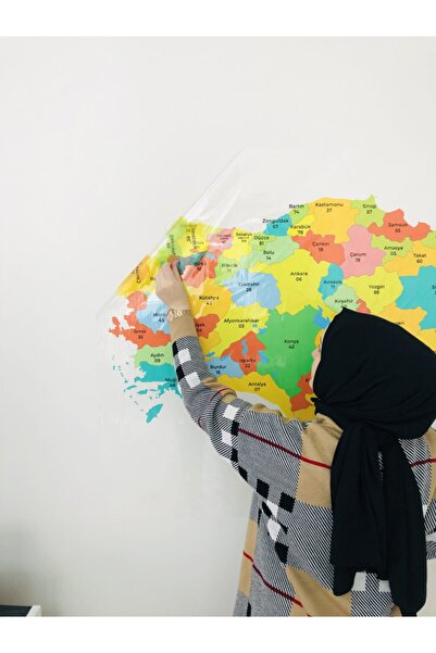 Tutunabilir Kağıt Türkiye Haritası Statik Akıllı Kağıt Tahta Yazı Tahtası Özel Baskı Renkli Ve Yazı Tahtası Kalemi