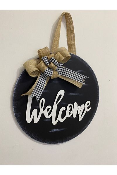 HOBİ55 Welcome Door Στολίδι Ξύλινο Kp-58
