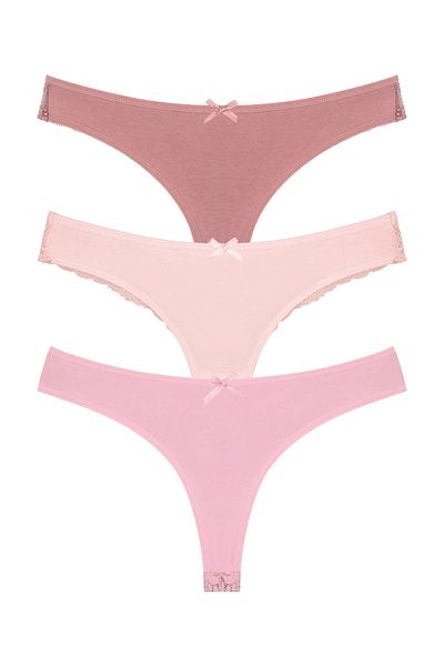 Zena Cotton Lace String Women's Panties Set of 3