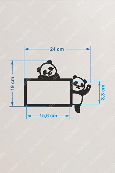 Diji Wood Panda Dekor Çocuk Odası Priz Çerçevesi