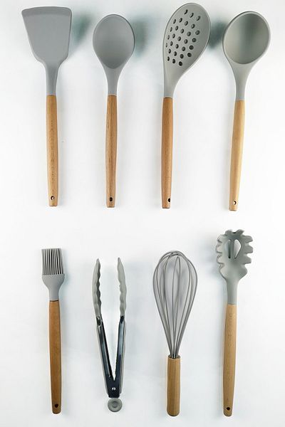 Digithome Silicone Wooden Gray 8 Piece Serving Set C320.049