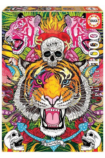 EDUCA 1000 Piece Colorful Tiger Puzzle