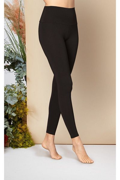 HG BUTİK Schwarze glänzende Disco-Strumpfhose mit hoher Taille für Damen