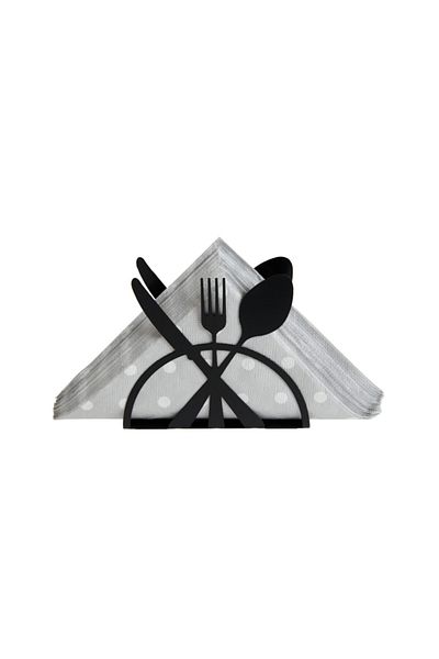 M&C Concept Black Metal Napkin Holder - Kitchen