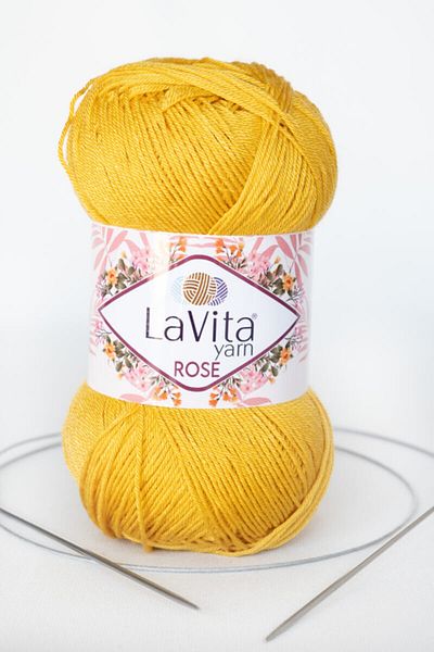 LaVita Yarn Rose Amigurumi, Punch, Etamin, Πλεκτό Χέρι Σπάνιο Taka Yarn (2030-κίτρινο)
