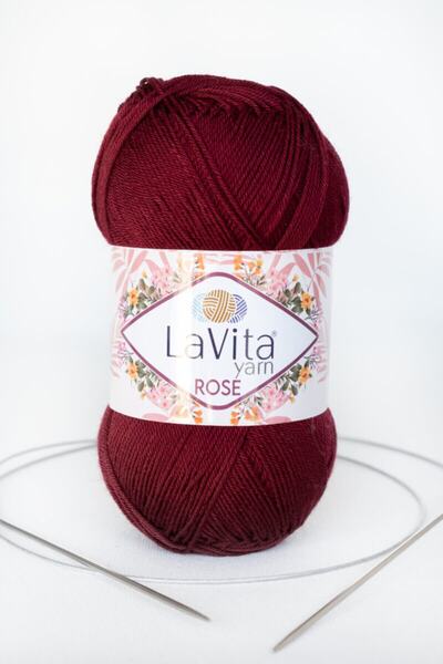 LaVita Yarn Rose Amigurumi, Punch, Etamin, El Örgü Ipi 100gr | 3212-bordo