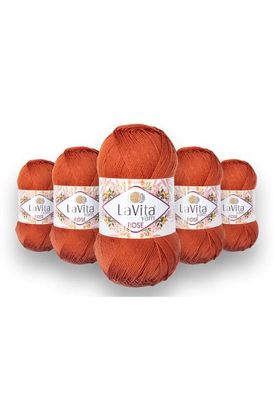 LaVita Yarn Rose 5 Pack - Amigurumi Punch Etamine Πλεκτό Κλωστή Taka Yarn (2321-Πορτοκαλί)
