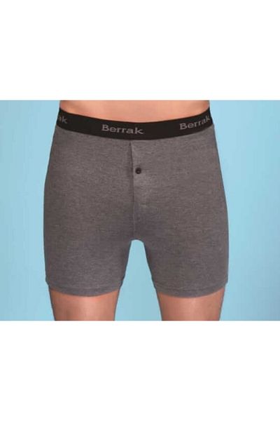 Berrak 1059 Ανδρικό Stretch Boxer από βαμβακερό μακρύ πόδι με κουμπιά