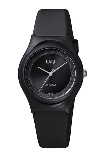 Q&Q Vq86 Women's Wristwatch+100 Meters Waterproof 6 Different Colors Black