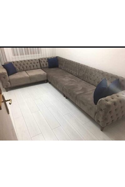 DİLA'S HOME MOBİLYA Dila Vizon Çhester Köşe Takımı