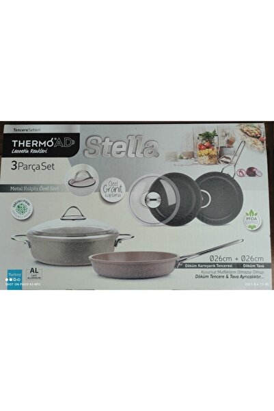 ThermoAD 26cm Granit Stella Basık Tencere & Granit Tava