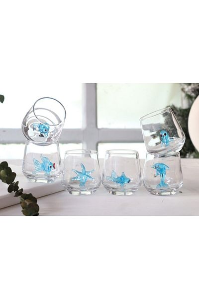 ADAMODART Aqua Series Chubby Glass Figured Coffee Side Water Glass