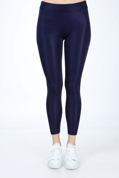 Momslab Ženske tamnoplave sjajne disko tajice Visok struk Oblikuje figuru