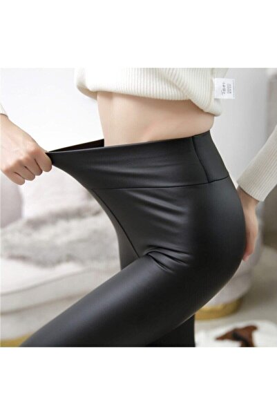 bonbonetti chocolate baby&kids Γυναικείο Μαύρο Ματ Δερμάτινο Καλσόν