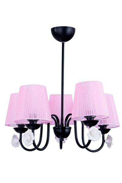 Genel Markalar Samara 5 Li Avize Siyah (pembe Şapkalı)