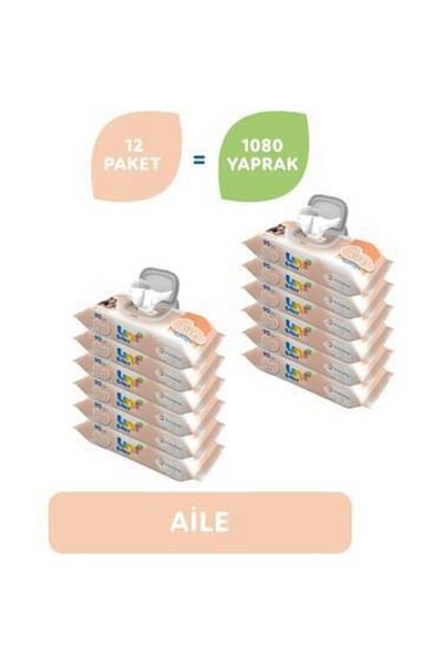 Uni Baby Family Wet Wipes 90 Pack 12pcs