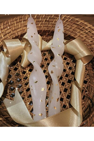 Favori Home 2li Burgulu Varaklı Şamdan Mum