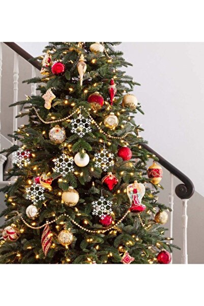 Antika Design Сніжинка Новорічна прикраса для ялинки, на нитці, упаковка 6 шт...