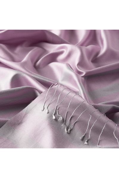 ipekevi Lilac Focus Meridian Stripes șal de mătase