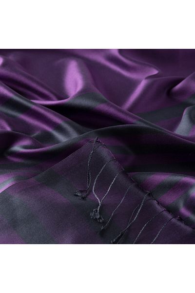 ipekevi Purple Violet Focus Meridian Stripes șal de mătase