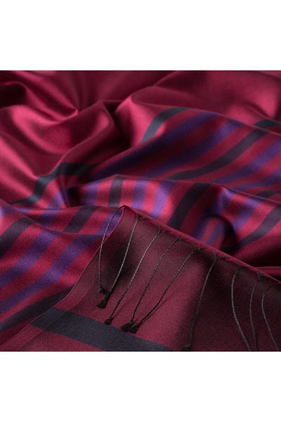 ipekevi Μεταξωτό σάλι Hercai Violet Thin Meridian ριγέ