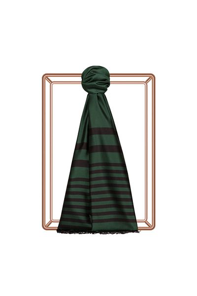 ipekevi Şal de mătase cu dungi Meridian Focus verde pin