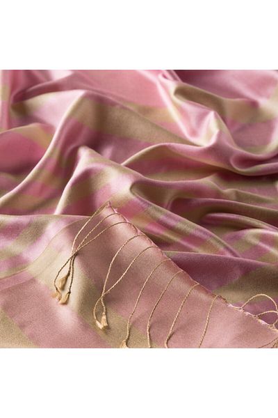 ipekevi Μεταξωτό σάλι Candy Pink Focus Meridian Stripes