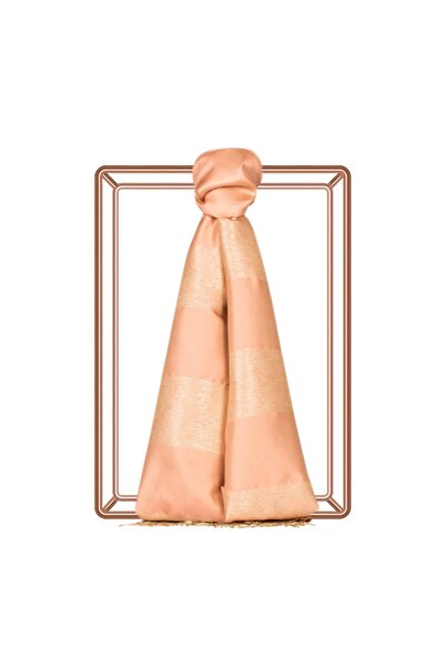 ipekevi Персиковий блискучий блок шовковий шаль