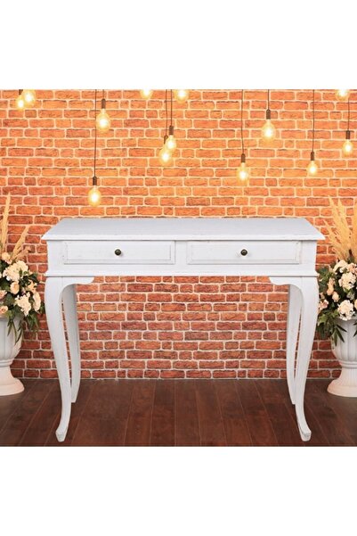 ROYS AHŞAP Ahşap 120 Cm Çekmeceli Beyaz Eskitme Dresuar