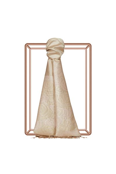 ipekevi Powder Glitter Spiral Patterned Silk Shawl