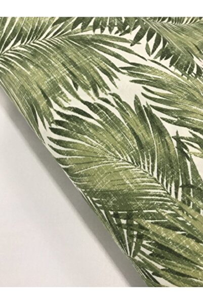 BEREKET PERDE Palmiye Desenli Panama Keteni Duck Keten Kumaş