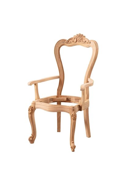 ROYS AHŞAP Ahşap 5524 Masif Ham Osmanlı Kollu Sandalye