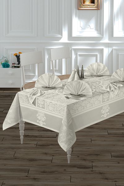 BİRHOME Vip Cotton Set Napkin Tablecloth (cream)