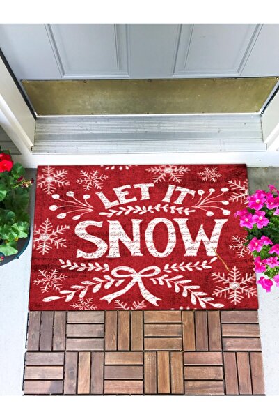 Buket Home سجادة باب أمامية من Let It Snow، سجادة باب مزخرفة، سجادة باب خارجي...