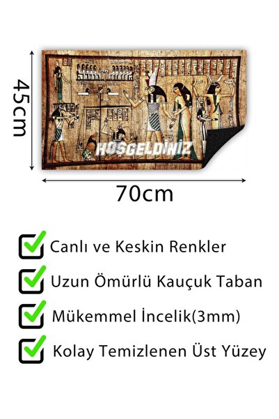 Buket Home Antik Mısır Kapı Önü Paspası Dekoratif Kapı Paspası Dış Mekan Paspas Ev Içi Paspası