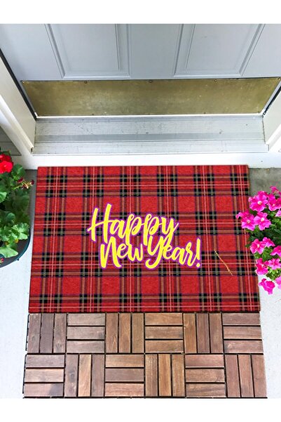 Buket Home سجادة باب منقوشة للعام الجديد، سجادة باب مزخرفة، سجادة باب خارجية، سجادة داخلية للمنزل