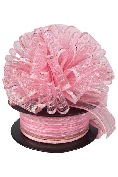 Kına Atölyesi شريط شيفون وردي قابل للسحب 20 متر 2.5 سم