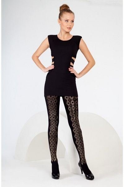 Daymod Baroque Patterned Pantyhose