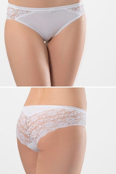TÜREN 956 Γυναικεία βαμβακερά Lycra Lace Bikini Σλιπ 2 Συσκευασία