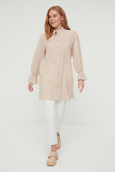 Trendyol Modest Hemde - Beige - Regular Fit